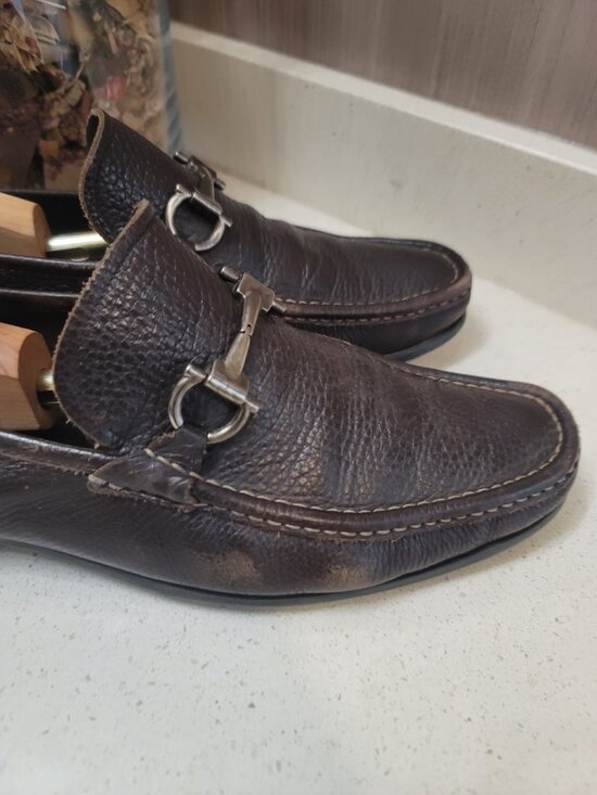 Salvatore Ferragamo Grandioso Bit Brown Leather Loafer Shoes US 11 D main image 7